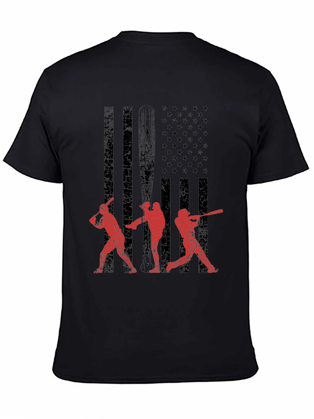 Baseball USA Flag Graphic T-Shirt