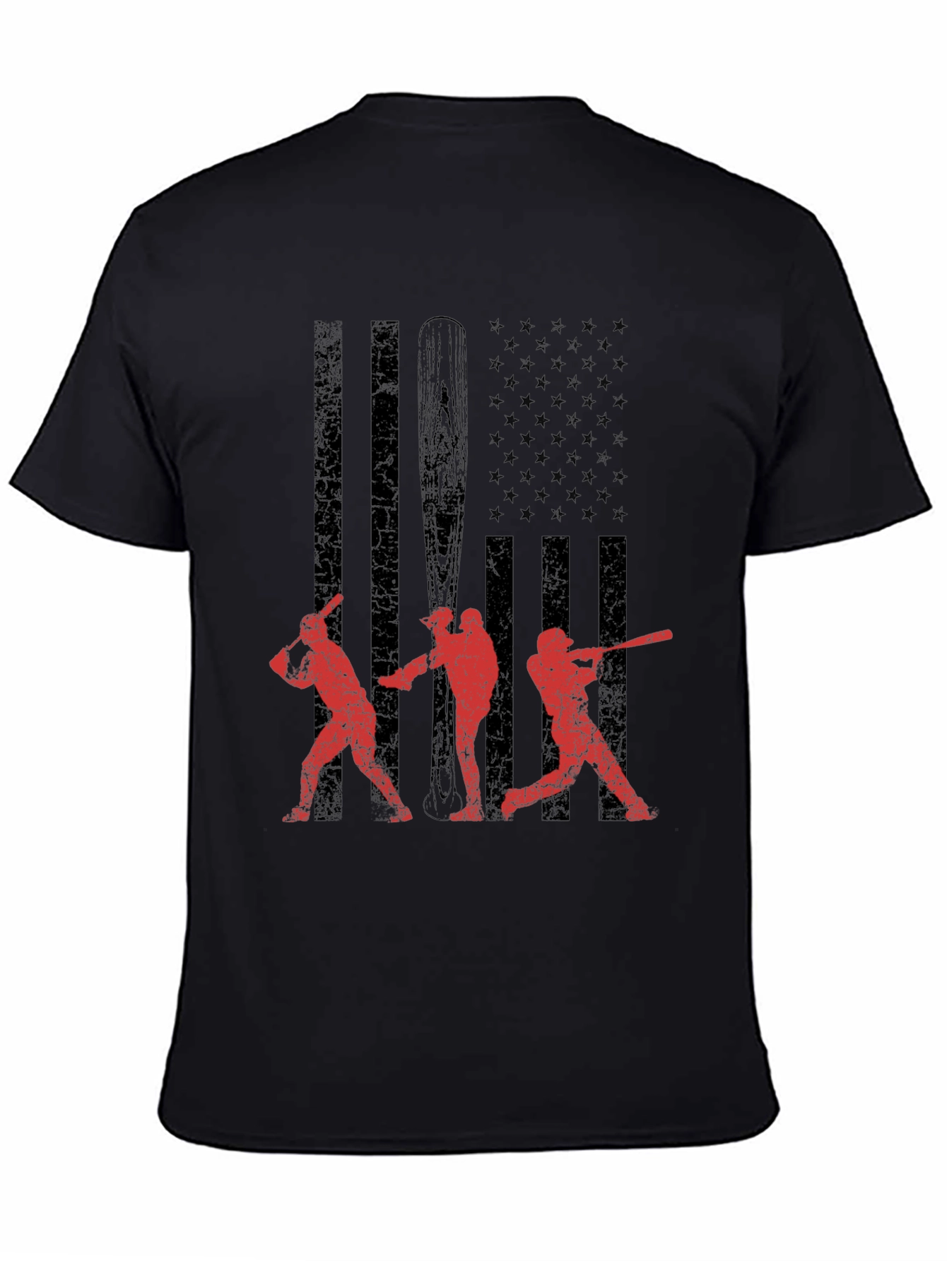 Baseball USA Flag Graphic T-Shirt