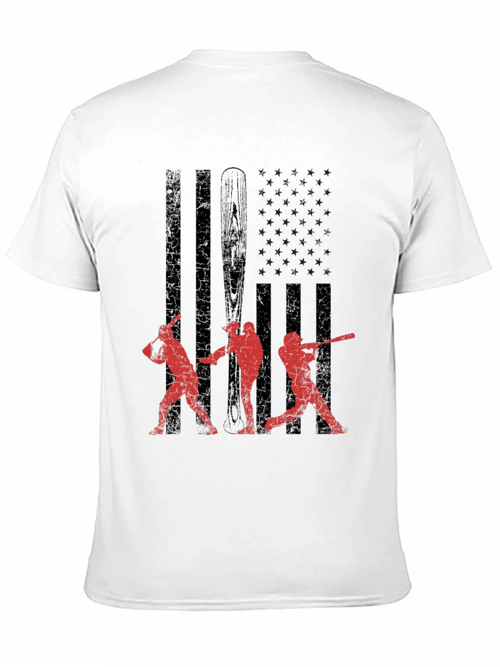 Baseball USA Flag Graphic T-Shirt
