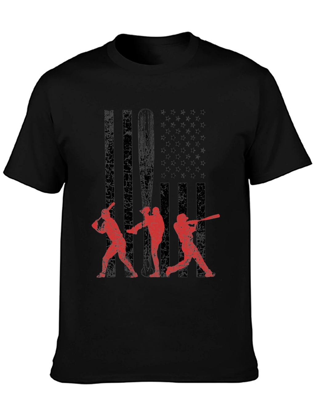 Baseball USA Flag Graphic T-Shirt