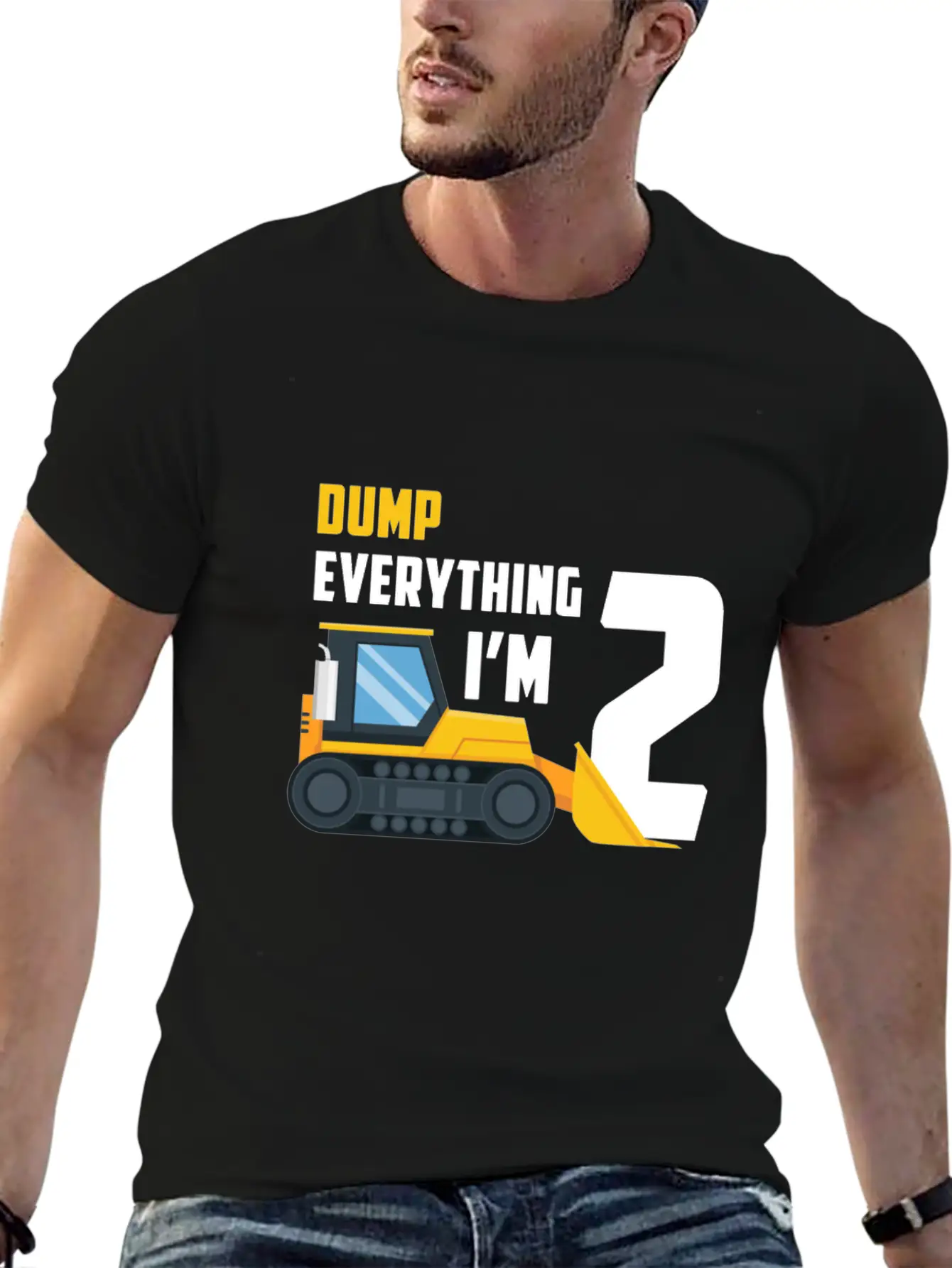 2nd Birthday Boy Toddler Construction Truck Gift Unisex Short Sleeve Soft Cotton T-Shirt – Casual Everyday Wear