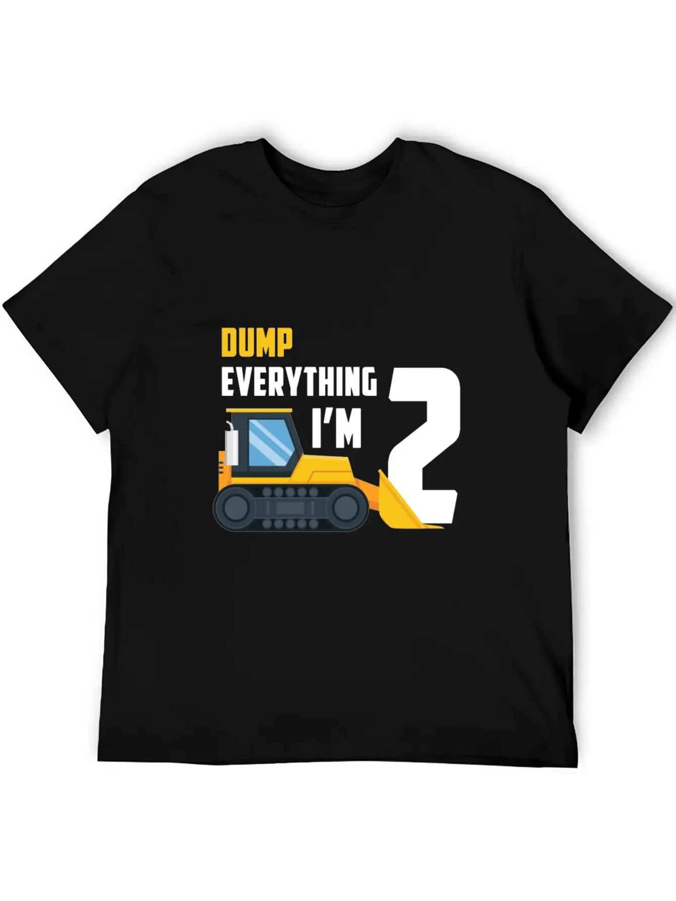 2nd Birthday Boy Toddler Construction Truck Gift Unisex Short Sleeve Soft Cotton T-Shirt – Casual Everyday Wear