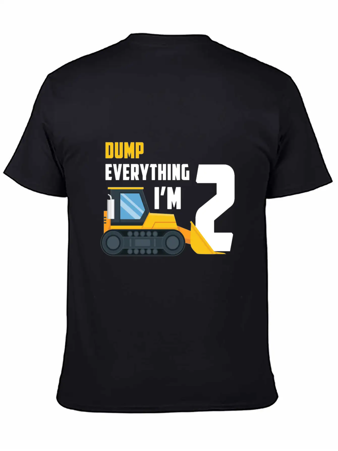 2nd Birthday Boy Toddler Construction Truck Gift Unisex Short Sleeve Soft Cotton T-Shirt – Casual Everyday Wear