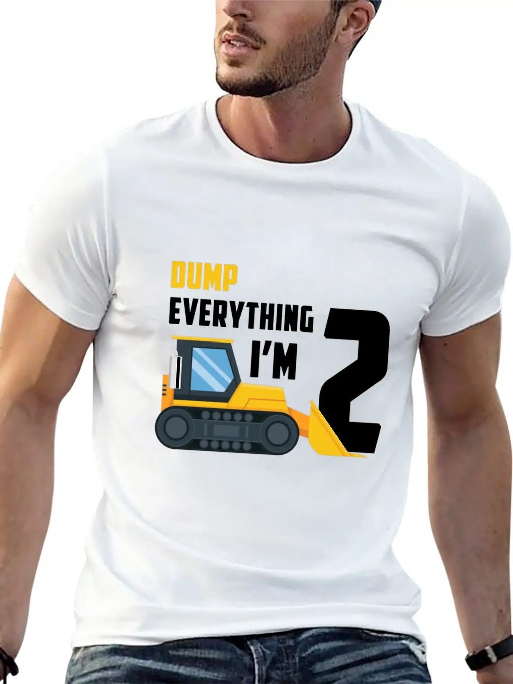 2nd Birthday Boy Toddler Construction Truck Gift Unisex Short Sleeve Soft Cotton T-Shirt – Casual Everyday Wear