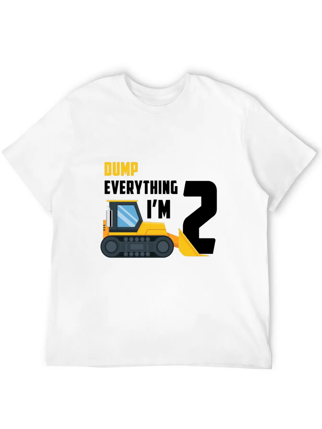 2nd Birthday Boy Toddler Construction Truck Gift Unisex Short Sleeve Soft Cotton T-Shirt – Casual Everyday Wear