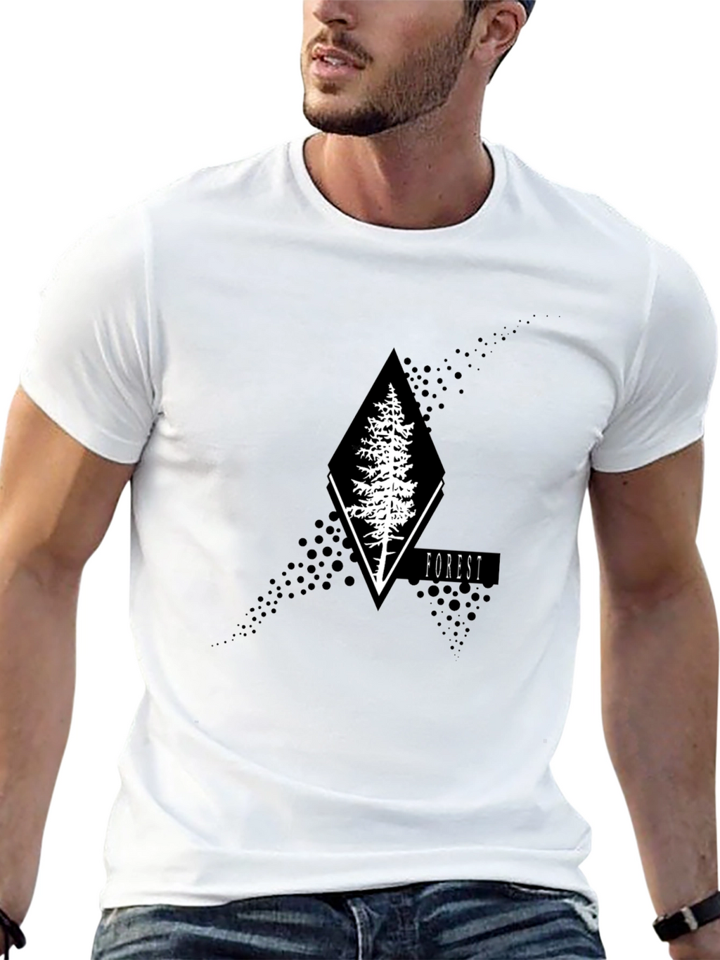 Nature Inspired Graphic Tee - Forest Design