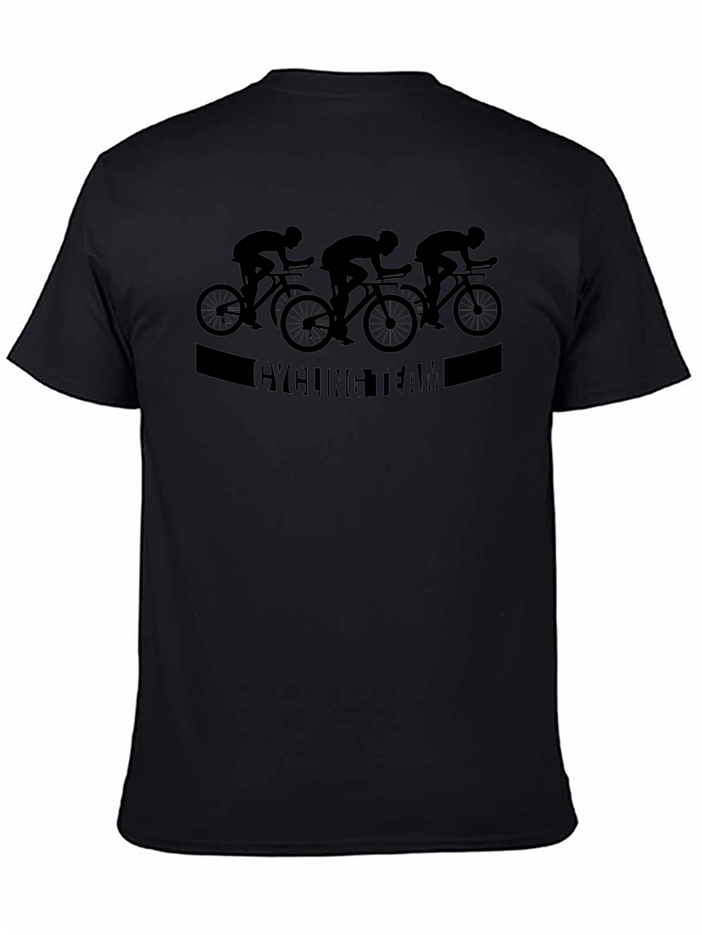 Cycling Team Graphic Tee - Black Cotton T-Shirt