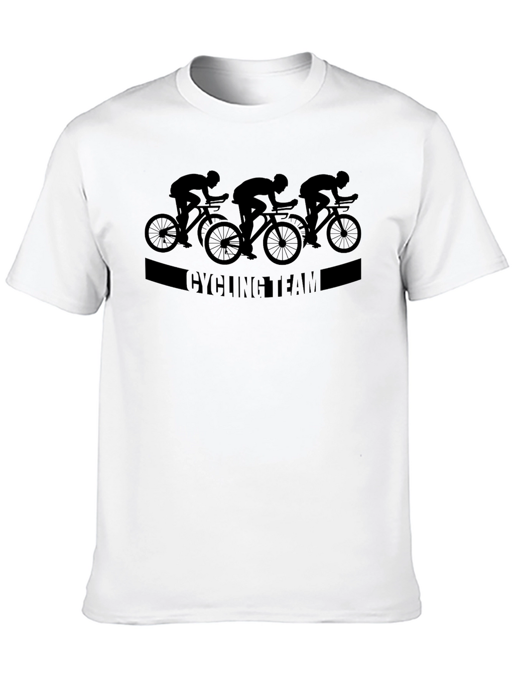 Cycling Team Graphic Tee - Black Cotton T-Shirt