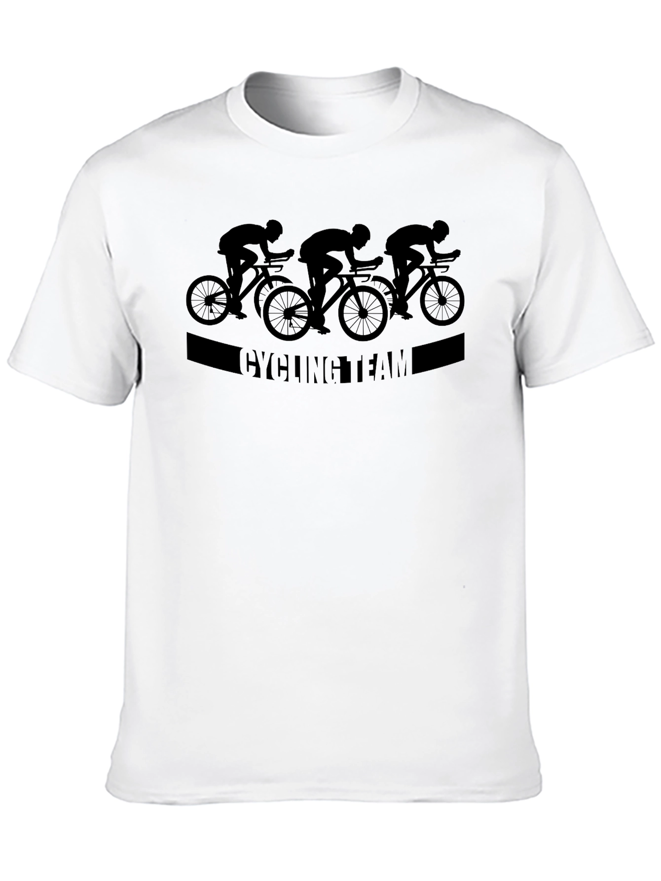 Cycling Team Graphic Tee - Black Cotton T-Shirt