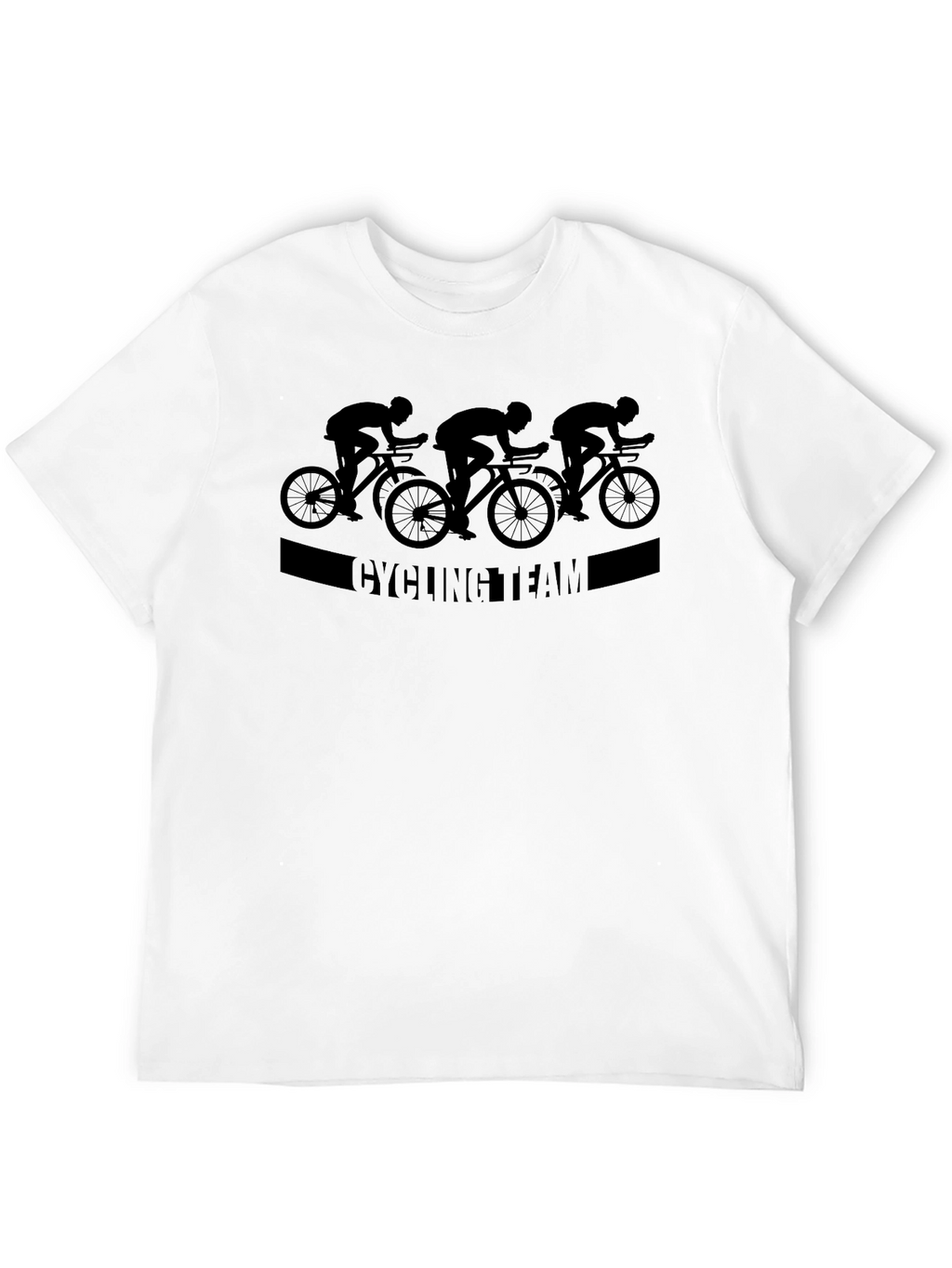 Cycling Team Graphic Tee - Black Cotton T-Shirt