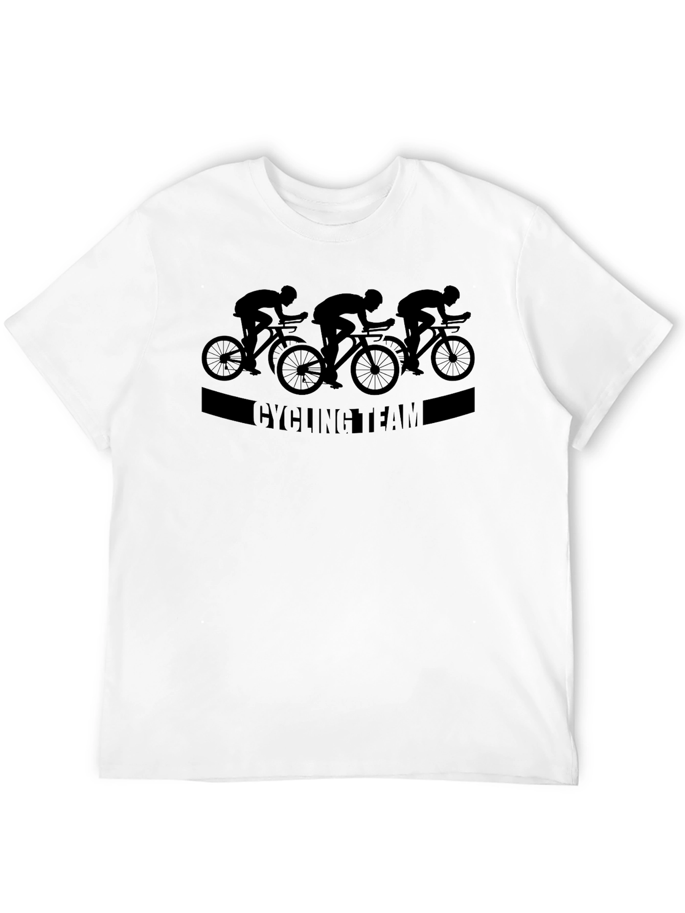 Cycling Team Graphic Tee - Black Cotton T-Shirt