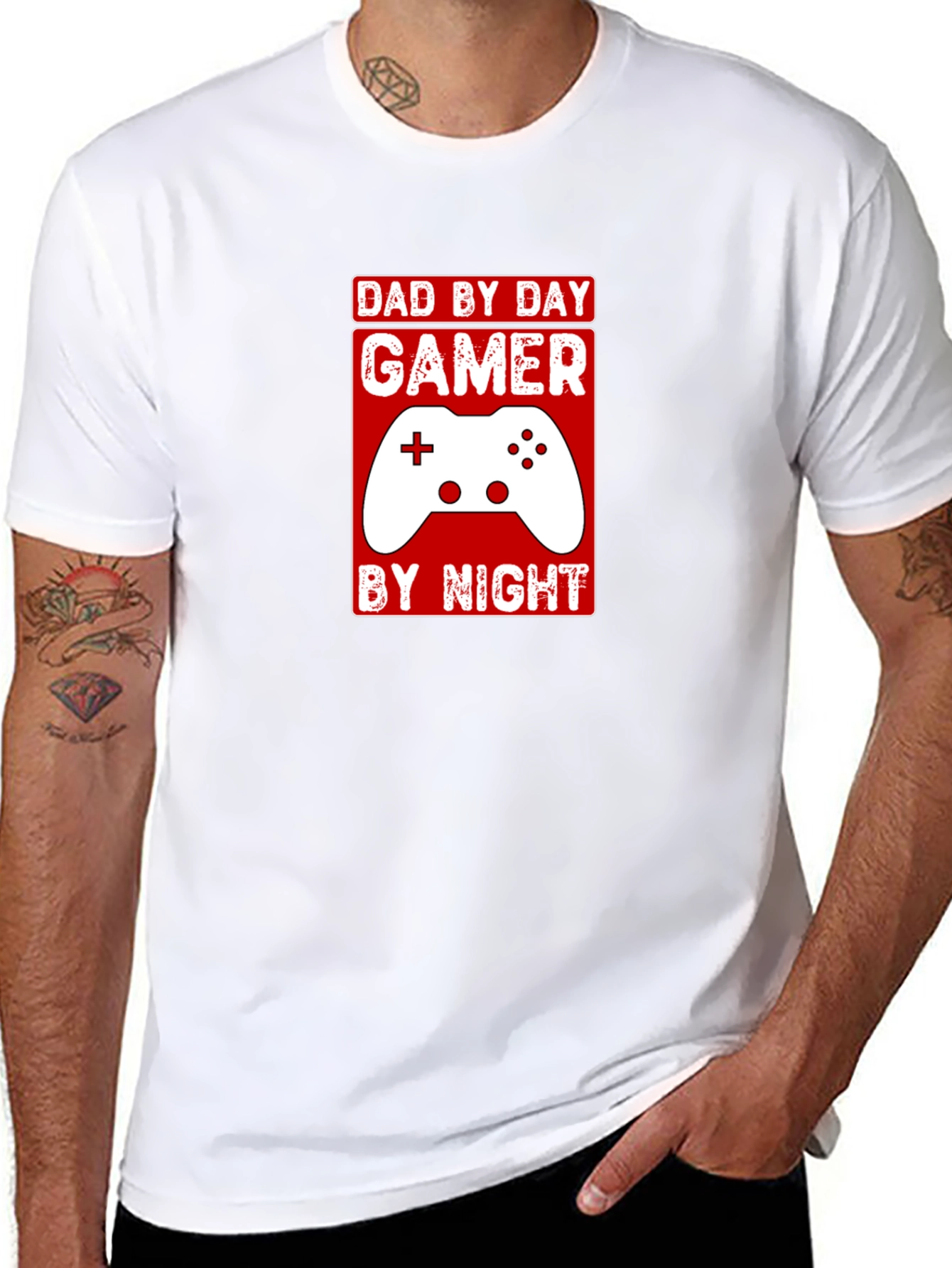 Dad By Day Gamer By Night Graphic T-Shirt