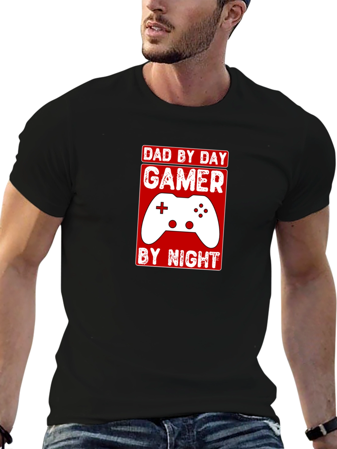 Dad By Day Gamer By Night Graphic T-Shirt