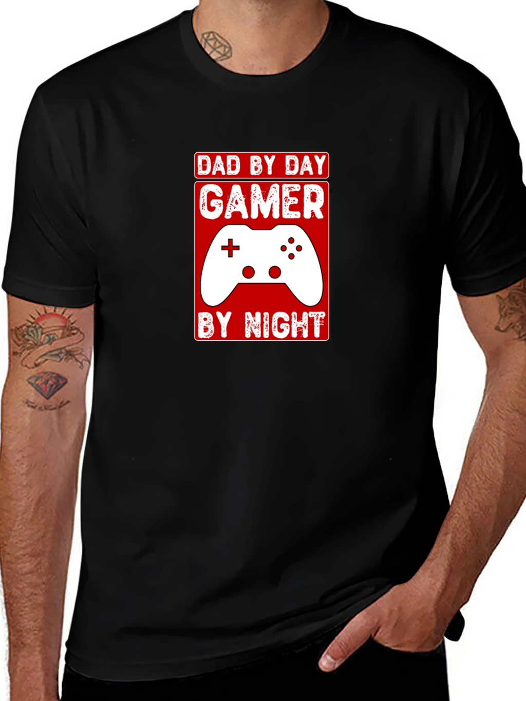 Dad By Day Gamer By Night Graphic T-Shirt