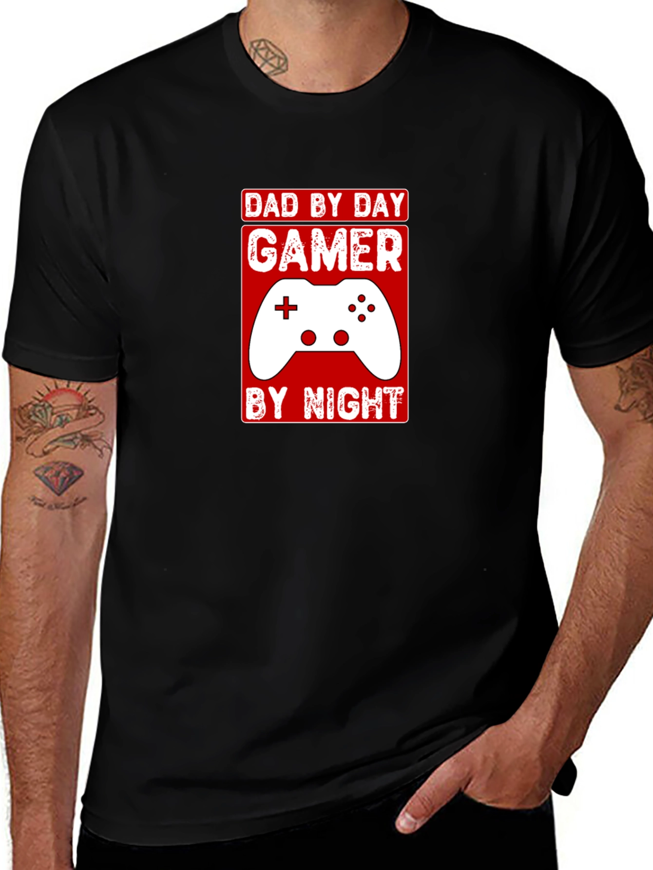 Dad By Day Gamer By Night Graphic T-Shirt