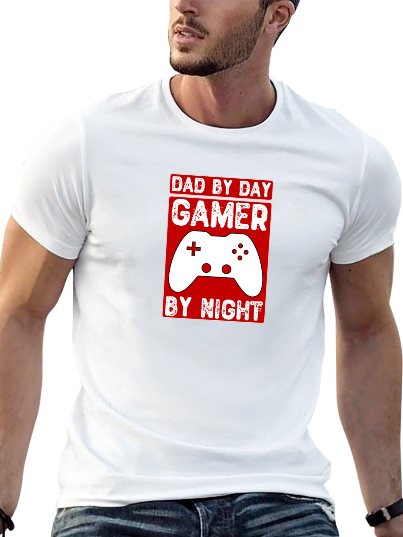 Dad By Day Gamer By Night Graphic T-Shirt