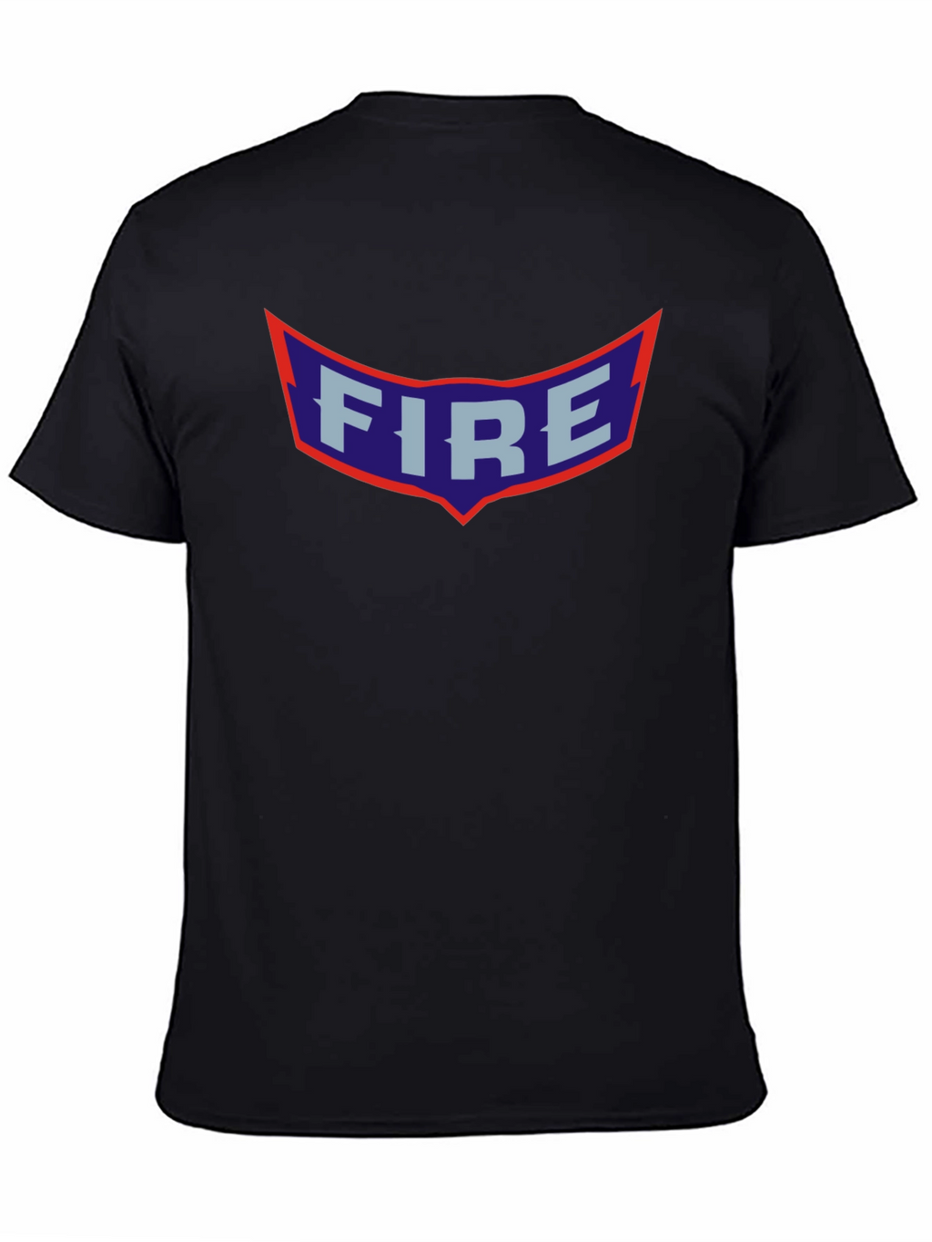 Retro FIRE Graphic Print Black T-Shirt