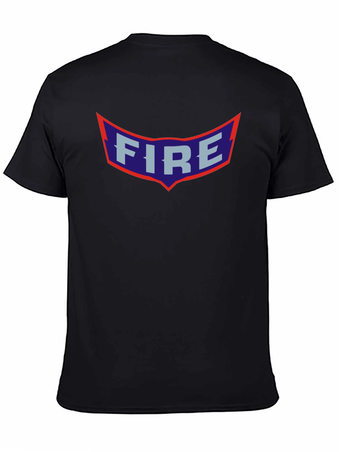Retro FIRE Graphic Print Black T-Shirt