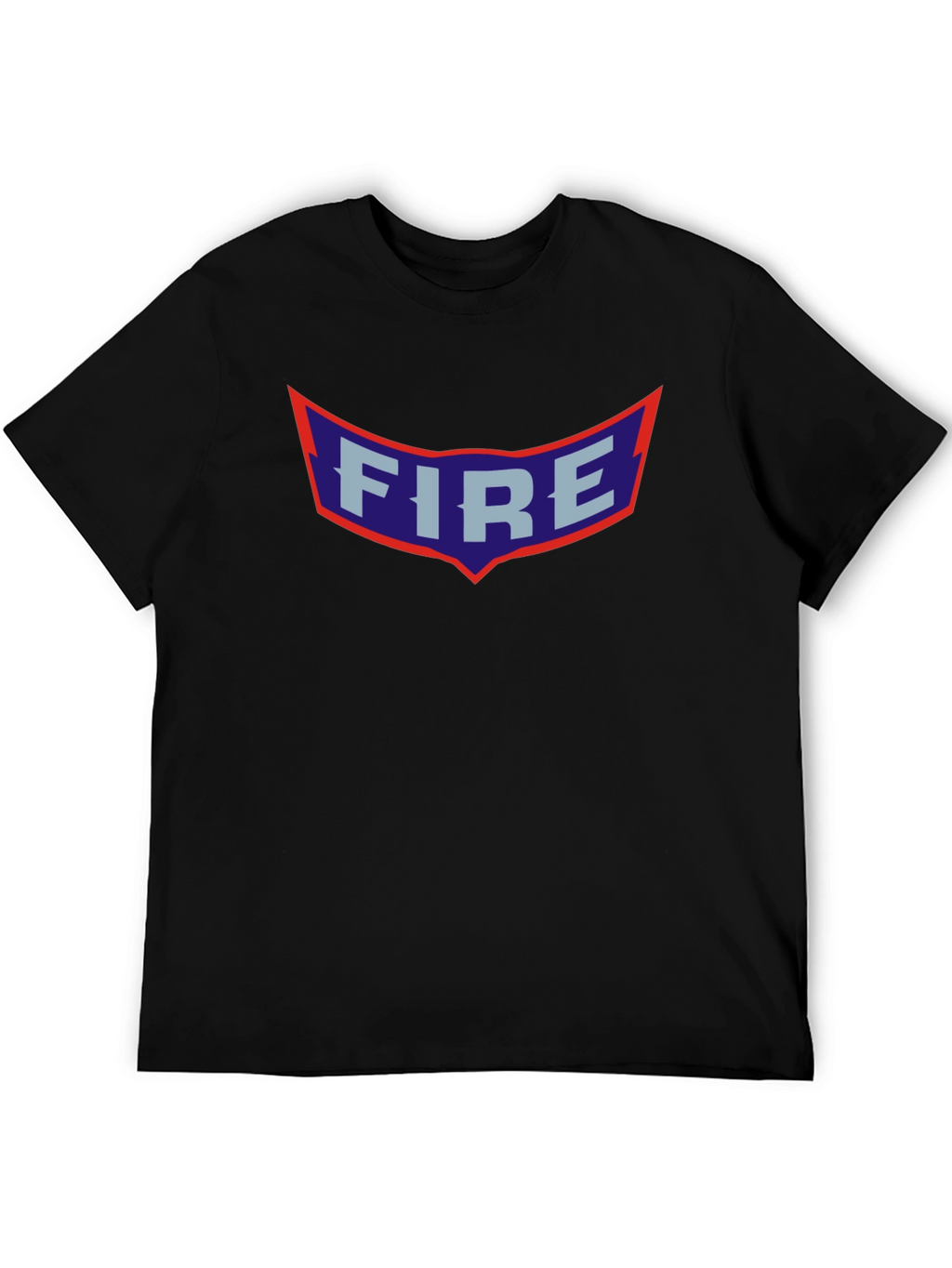 Retro FIRE Graphic Print Black T-Shirt