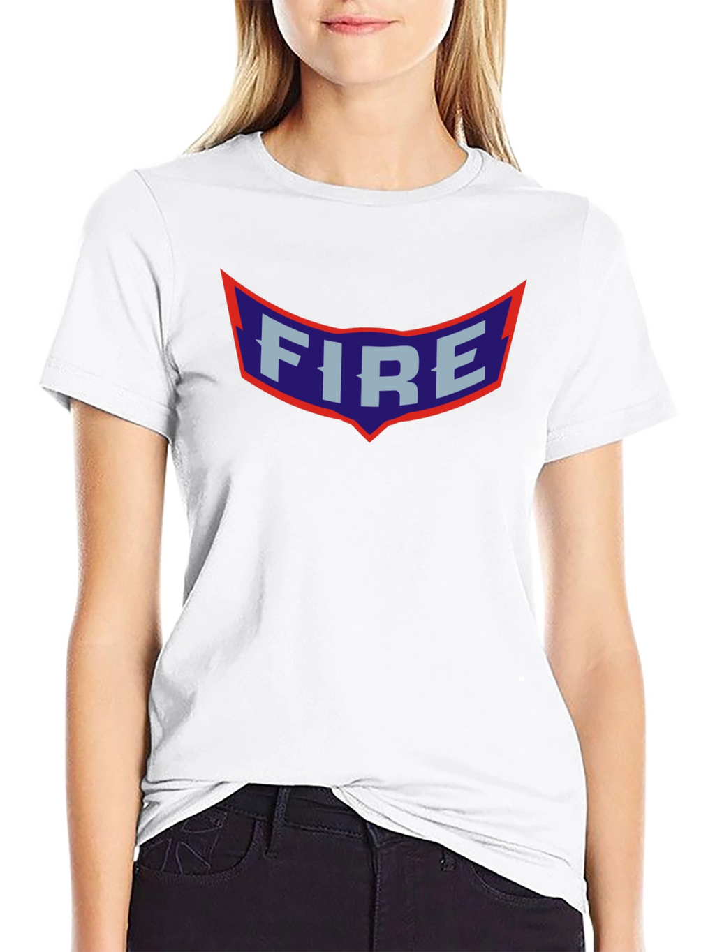 Retro FIRE Graphic Print Black T-Shirt