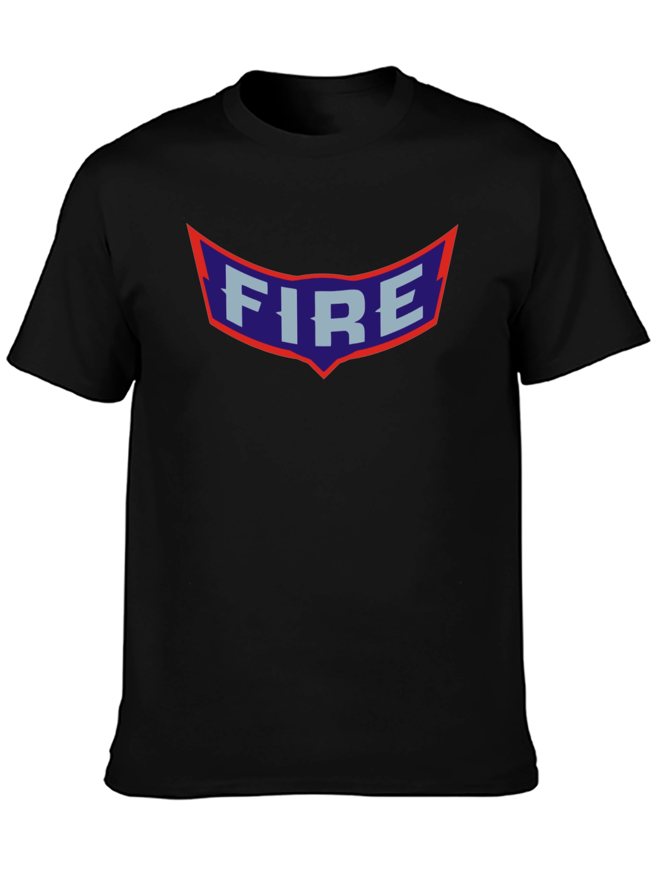 Retro FIRE Graphic Print Black T-Shirt
