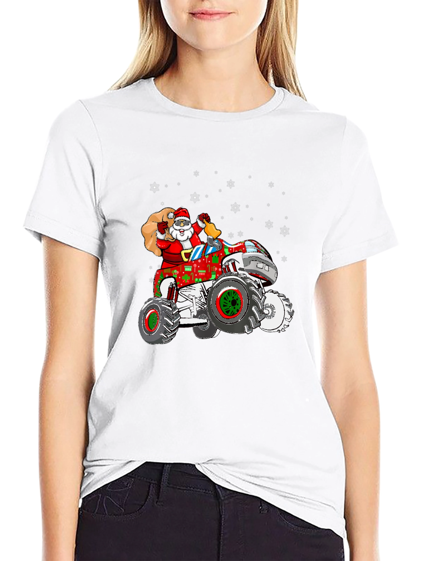 Santa Monster Truck Christmas T-Shirt
