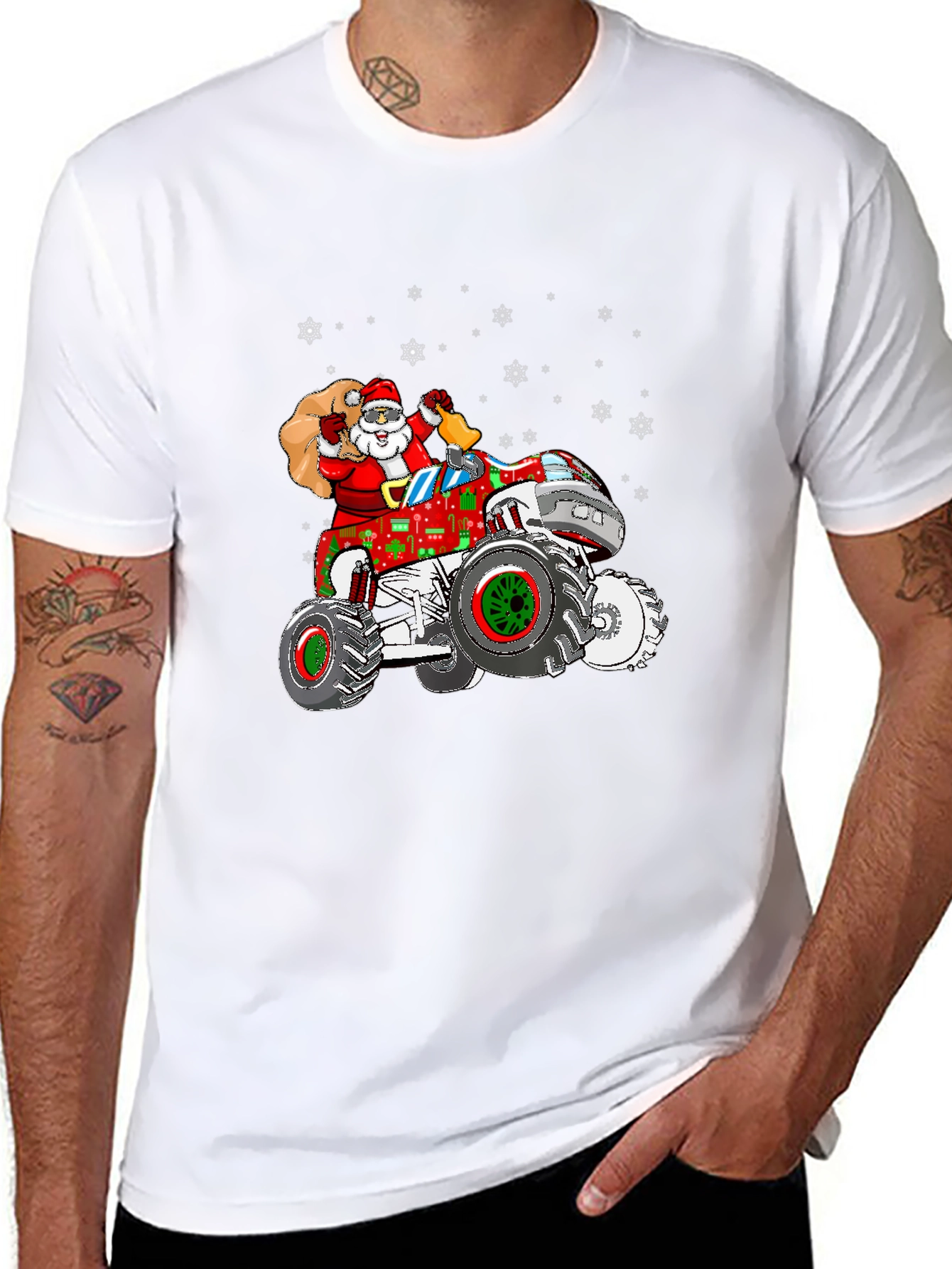 Santa Monster Truck Christmas T-Shirt