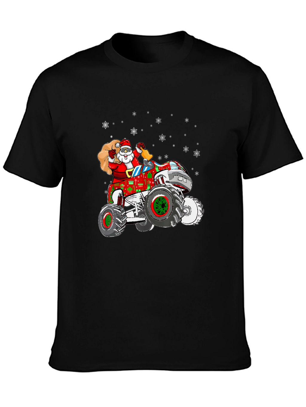 Santa Monster Truck Christmas T-Shirt