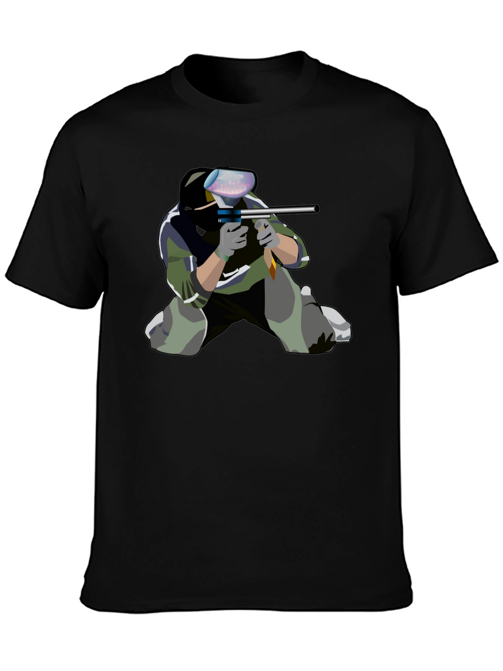 Paintball Player Graphic Tee - Black