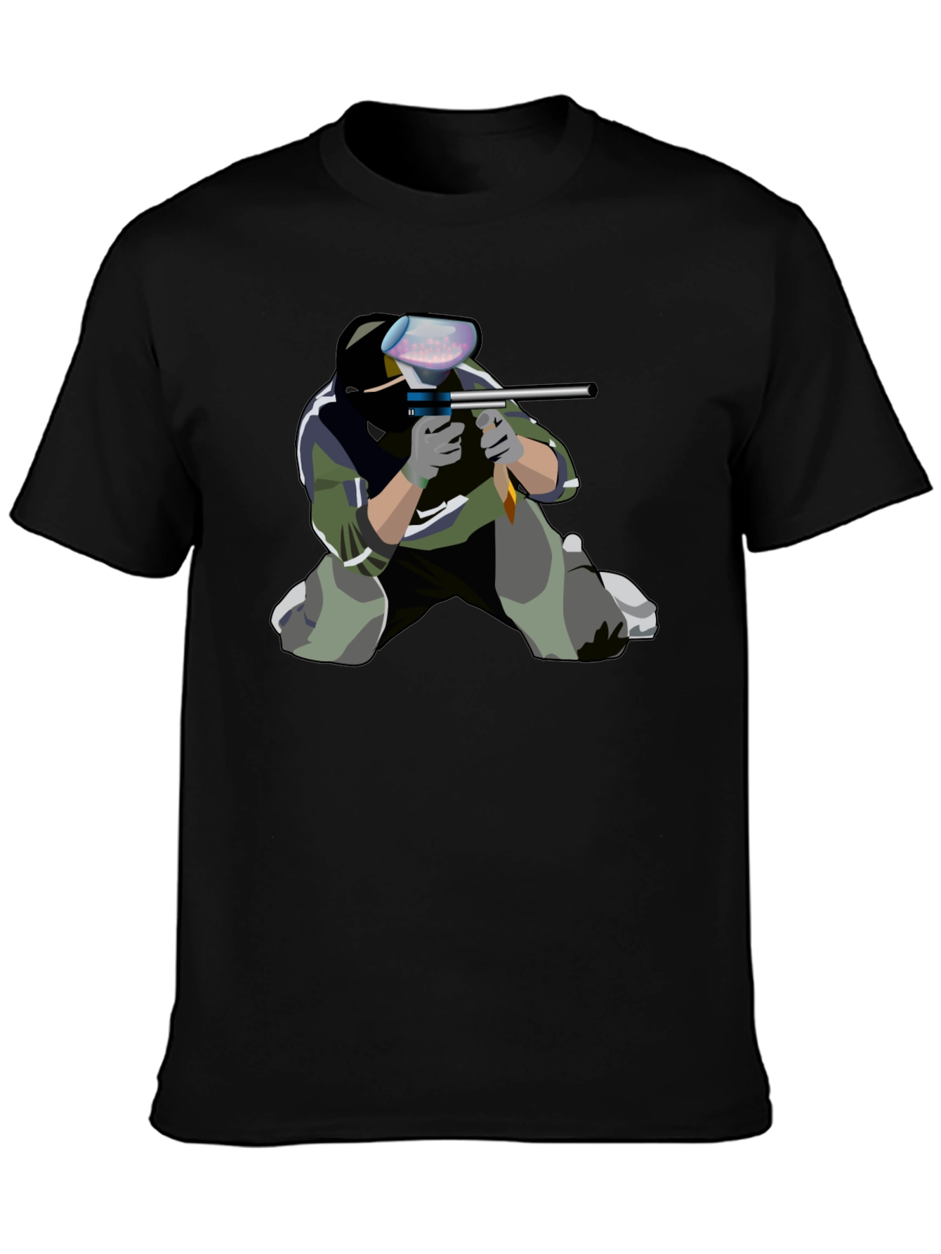 Paintball Player Graphic Tee - Black