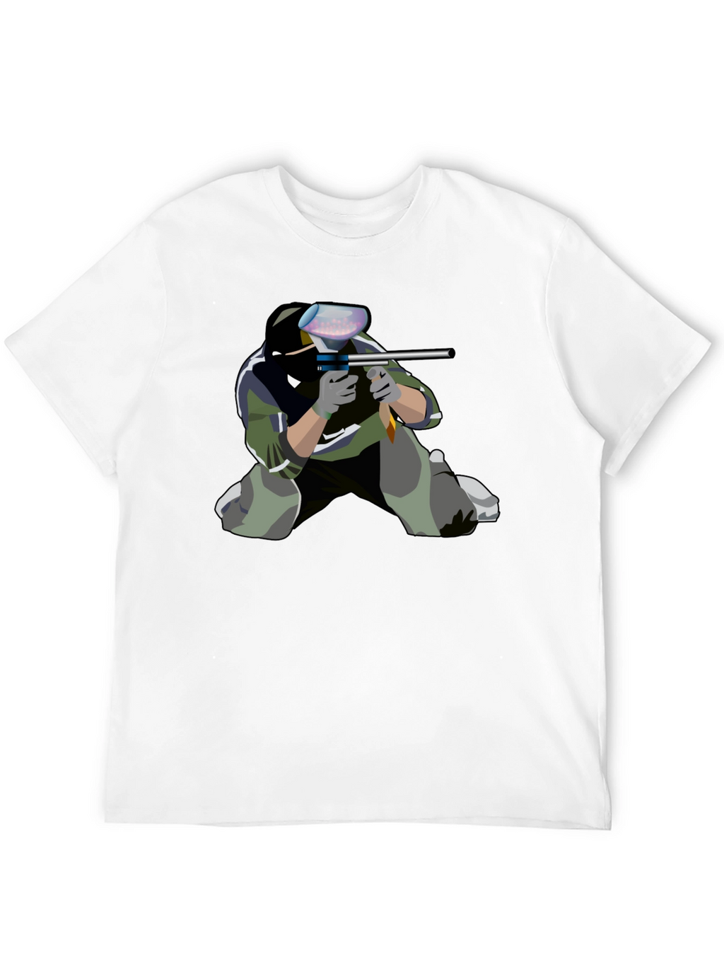 Paintball Player Graphic Tee - Black