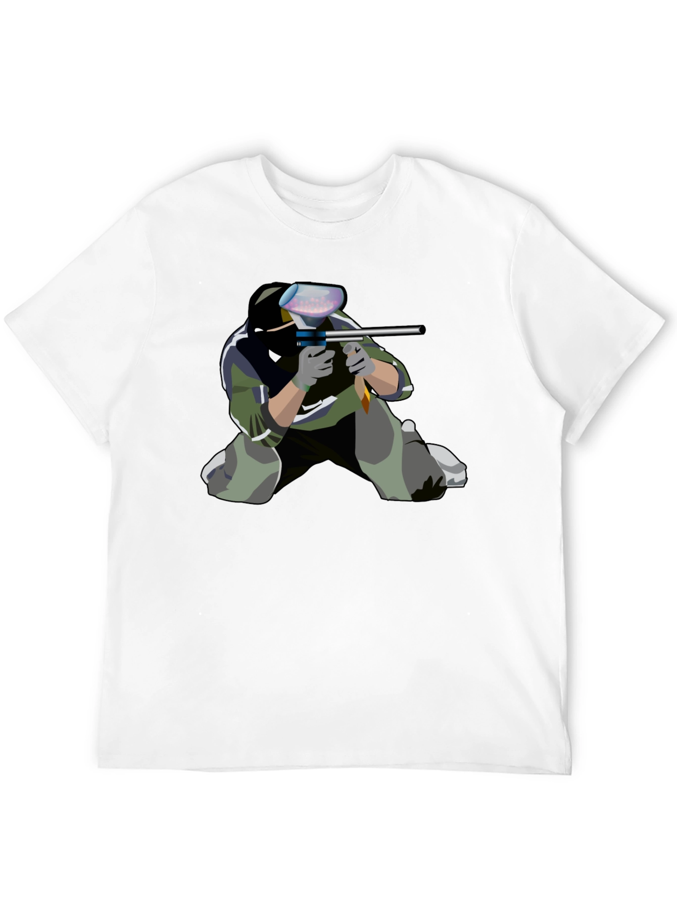 Paintball Player Graphic Tee - Black
