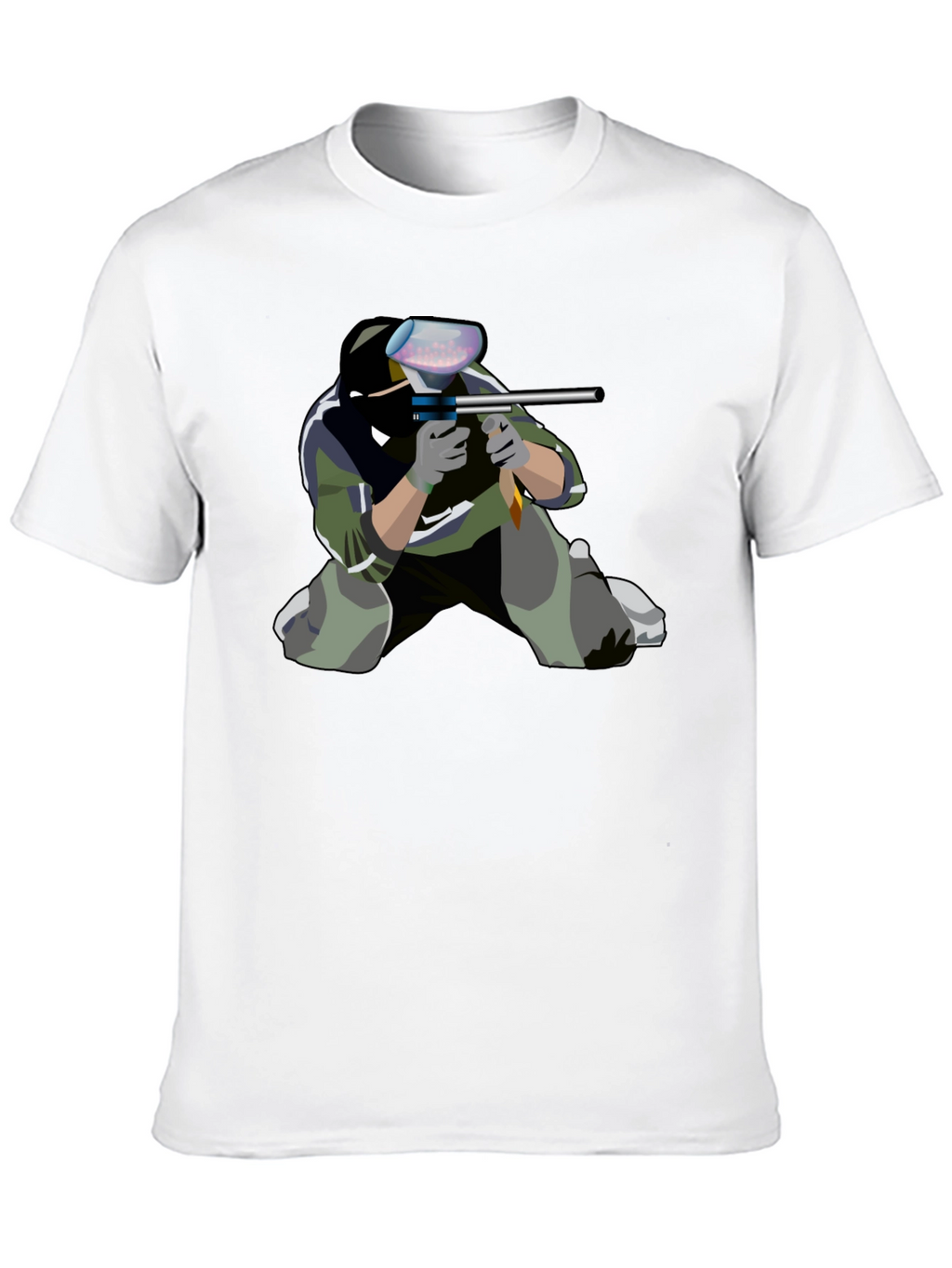 Paintball Player Graphic Tee - Black