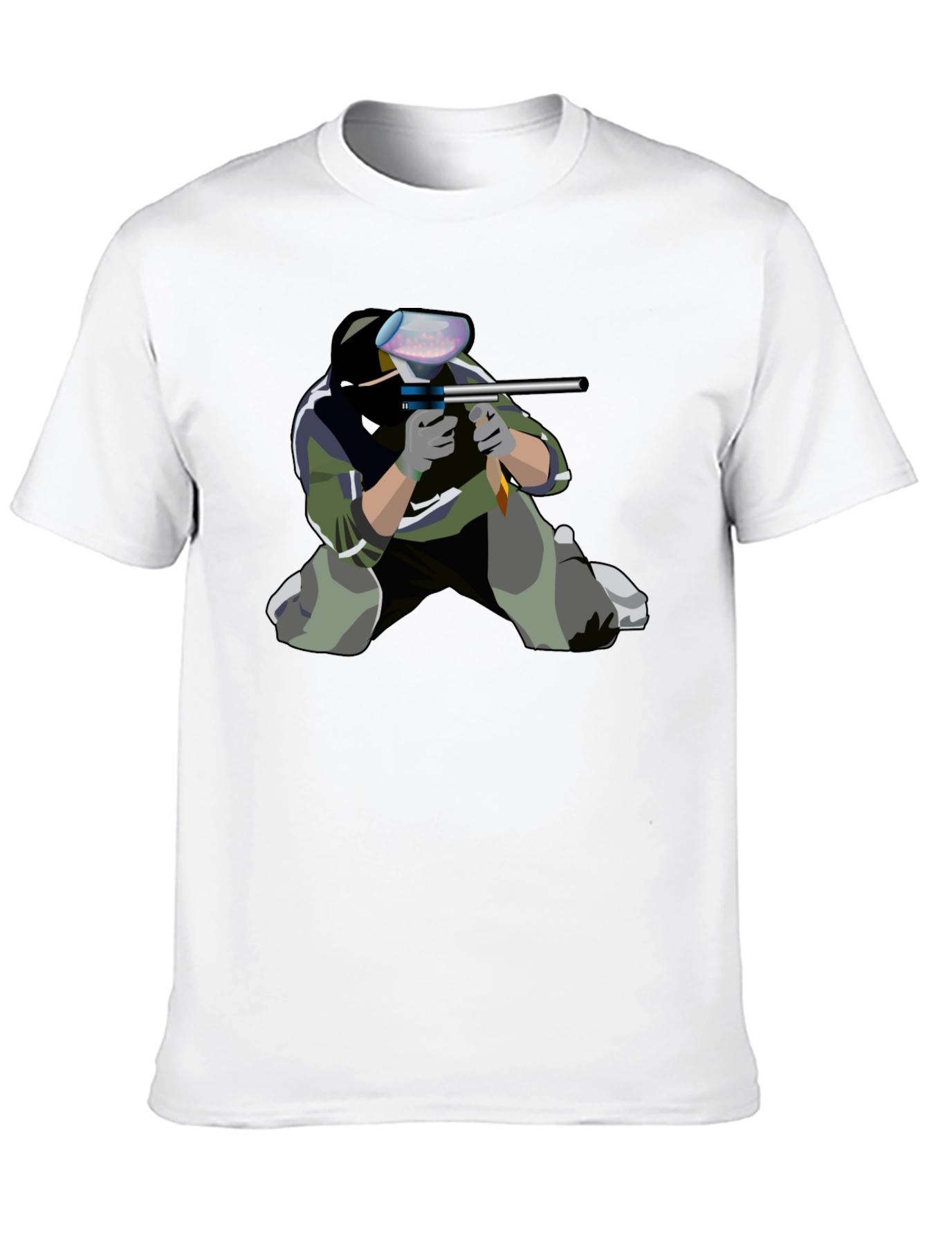 Paintball Player Graphic Tee - Black