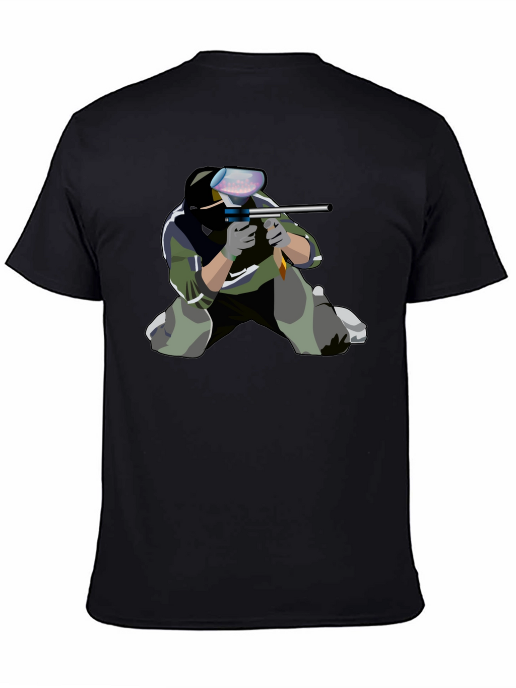 Paintball Player Graphic Tee - Black