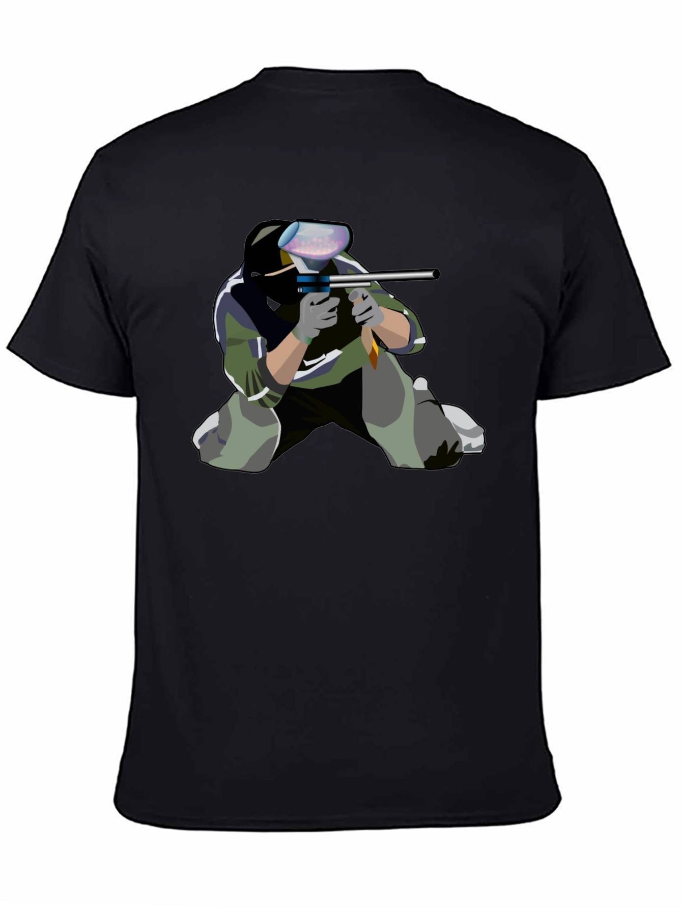 Paintball Player Graphic Tee - Black