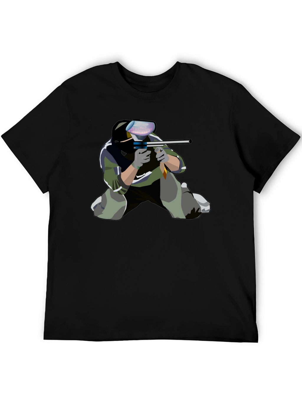 Paintball Player Graphic Tee - Black