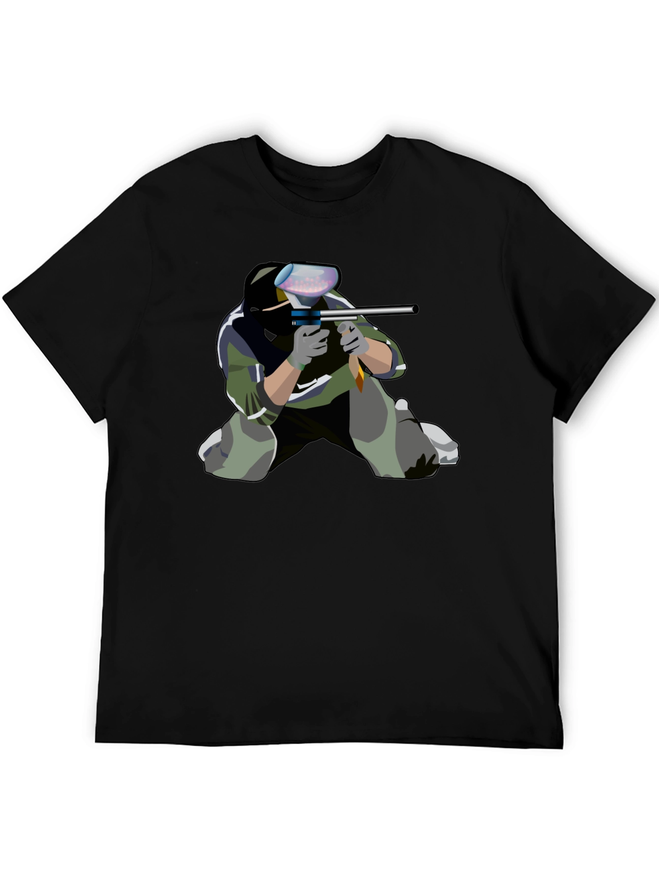 Paintball Player Graphic Tee - Black