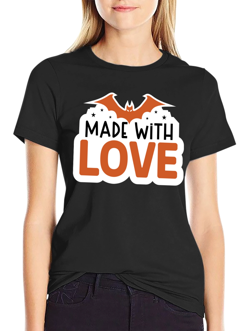 Made With Love Bat Halloween T-Shirt