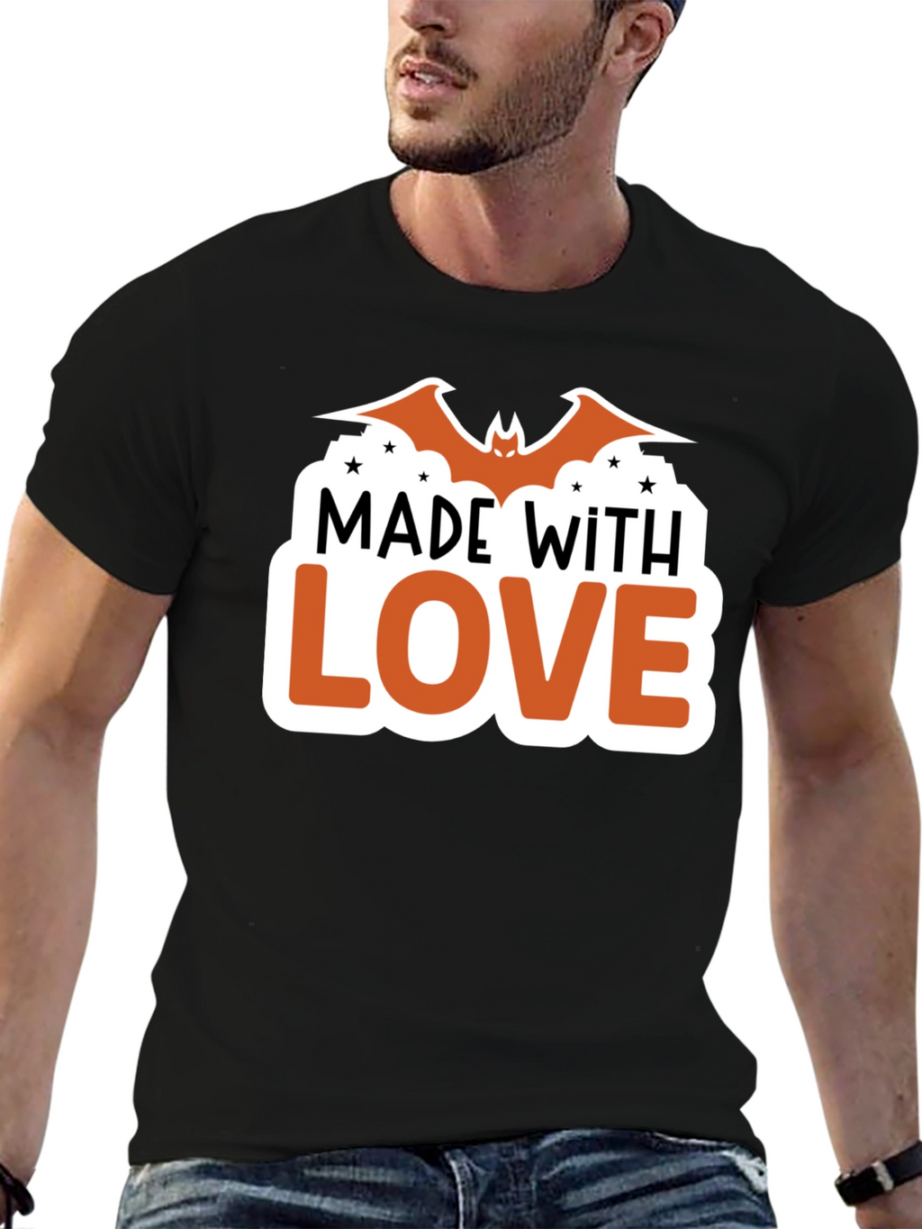 Made With Love Bat Halloween T-Shirt