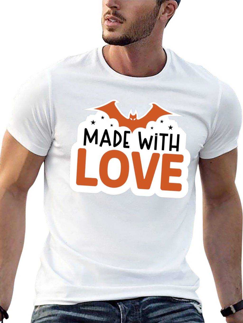 Made With Love Bat Halloween T-Shirt