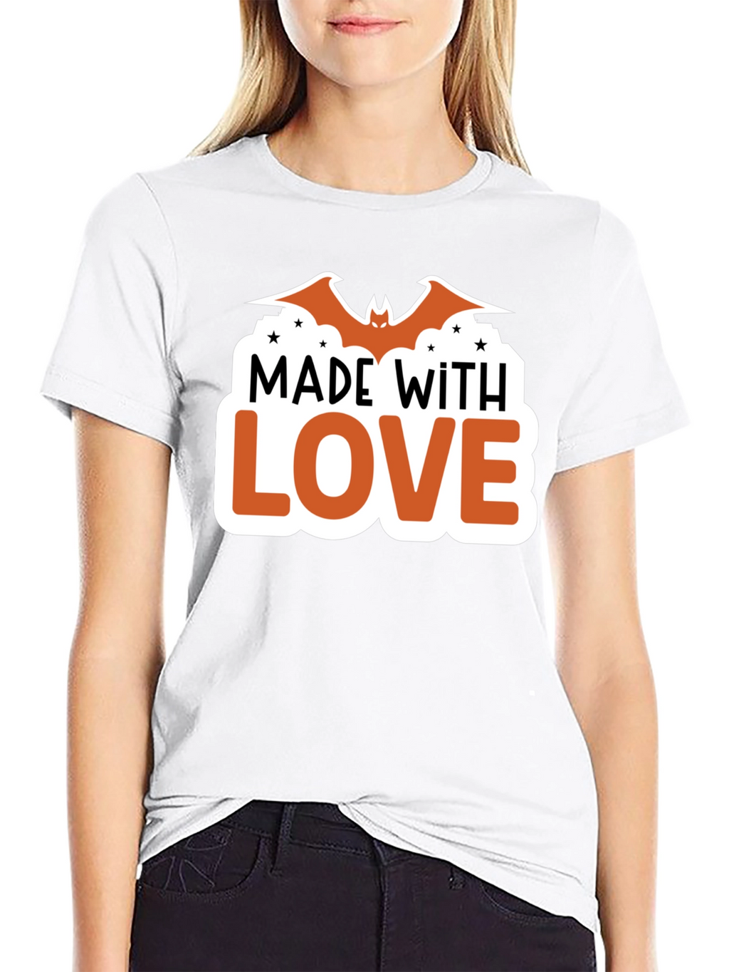 Made With Love Bat Halloween T-Shirt
