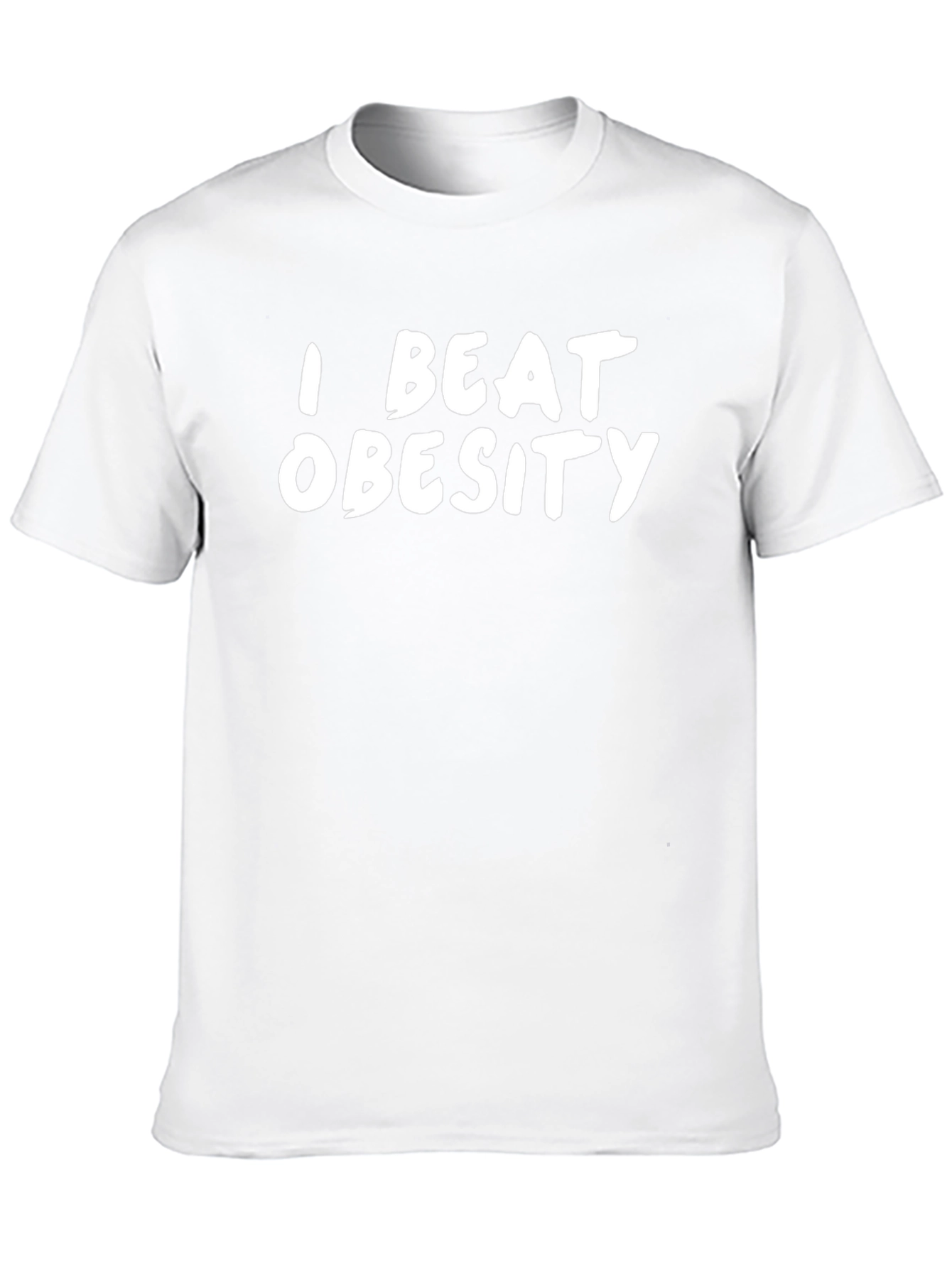 I Beat Obesity T-Shirt - Motivational Graphic Tee