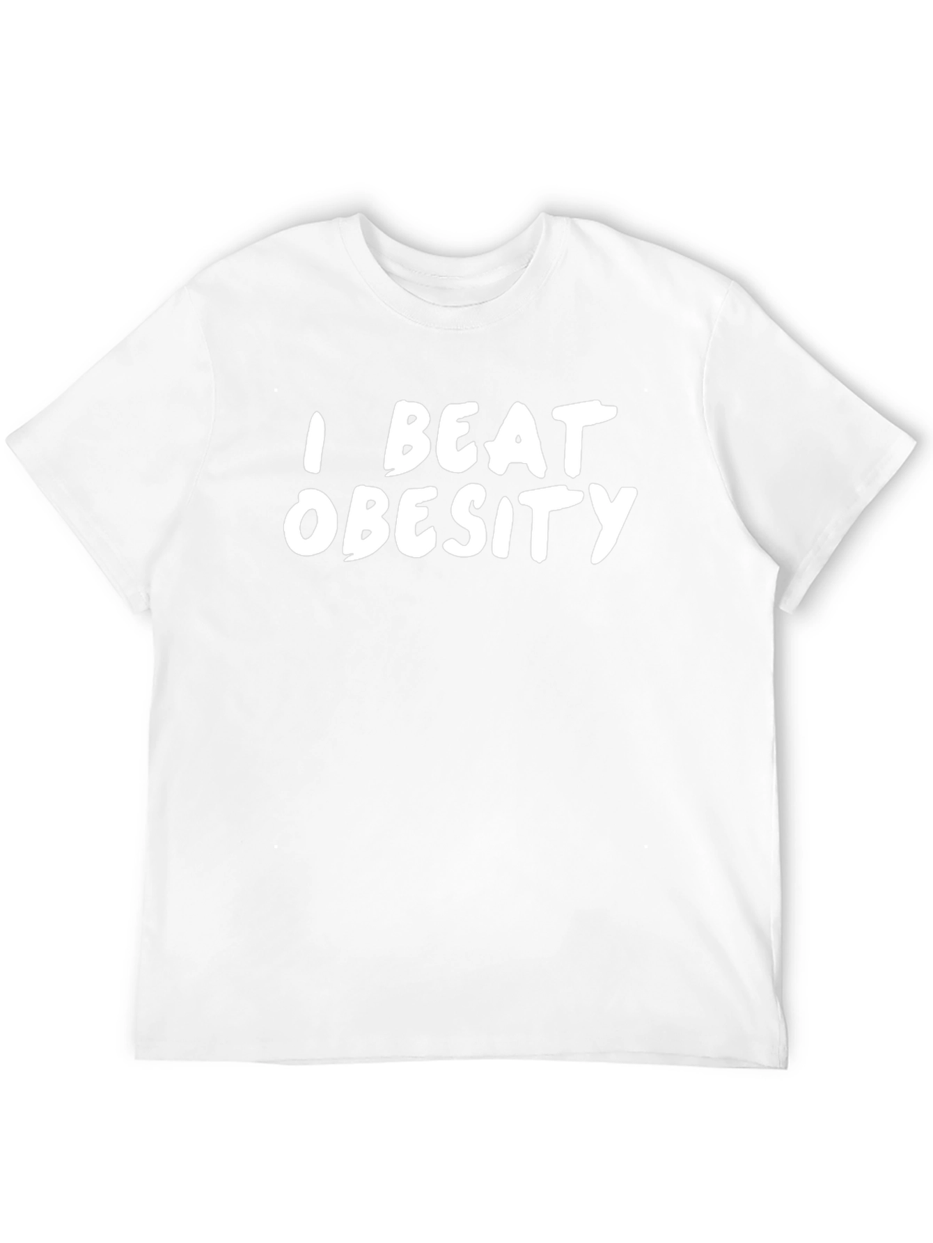 I Beat Obesity T-Shirt - Motivational Graphic Tee