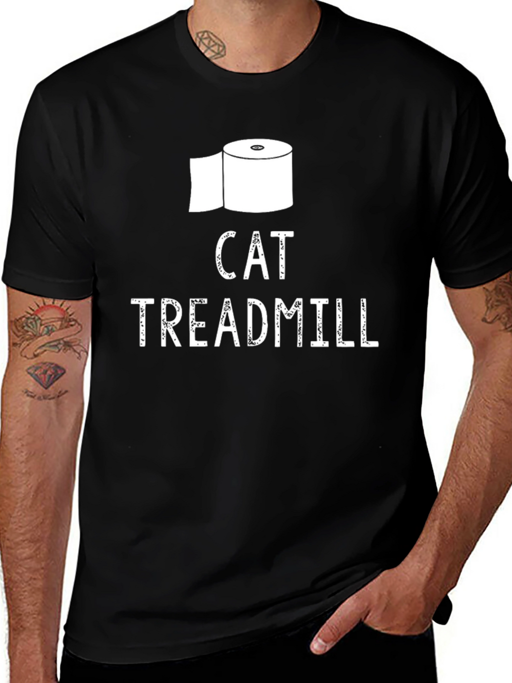 Cat Treadmill T-Shirt Funny Toilet Paper Tee