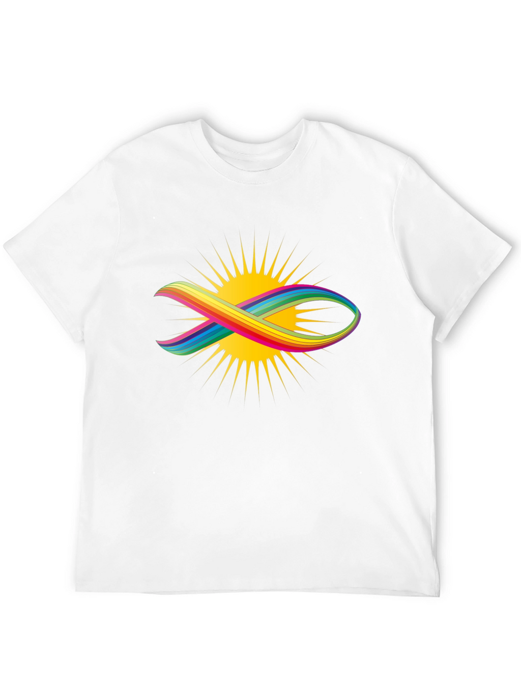 Rainbow Fish Graphic Black Tee