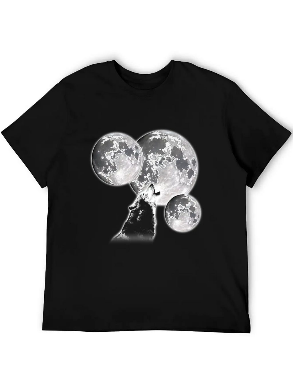 3 Moons 1 Wolf Unisex Casual T-Shirt – Clean Design For Daily Comfort