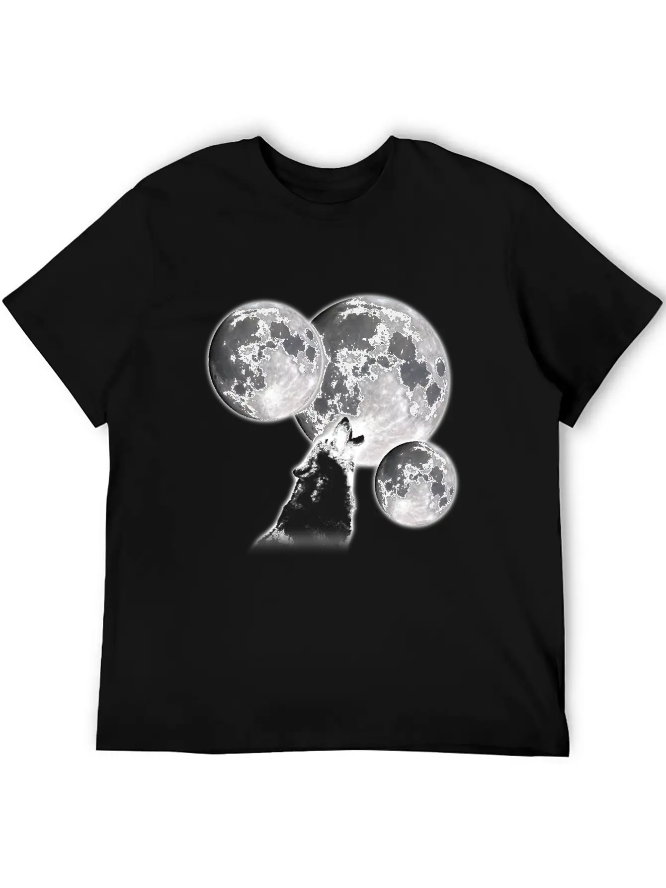 3 Moons 1 Wolf Unisex Casual T-Shirt – Clean Design For Daily Comfort