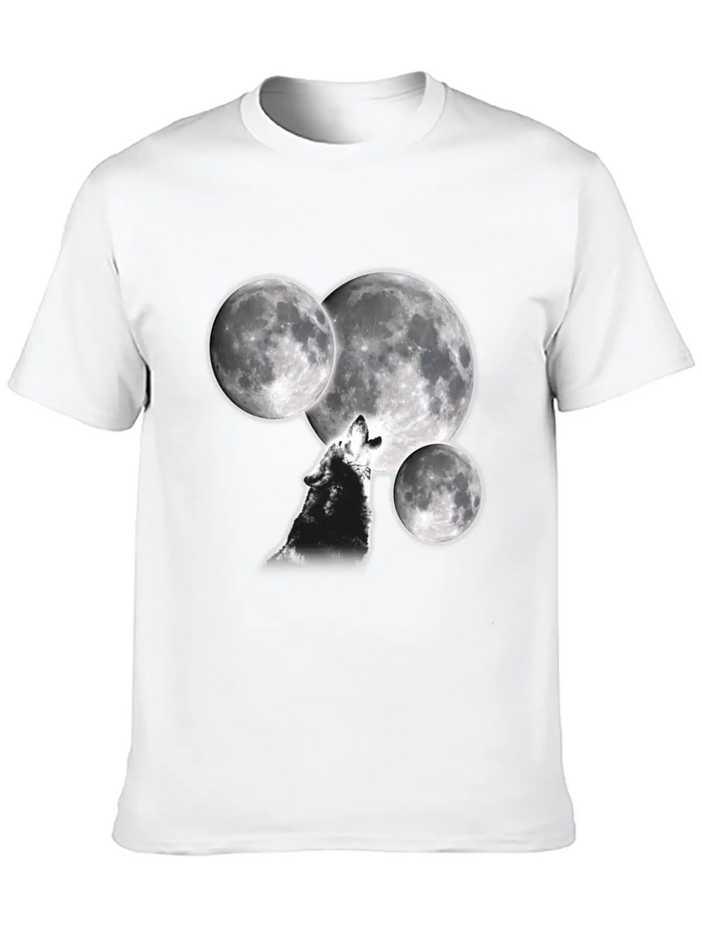 3 Moons 1 Wolf Unisex Casual T-Shirt – Clean Design For Daily Comfort