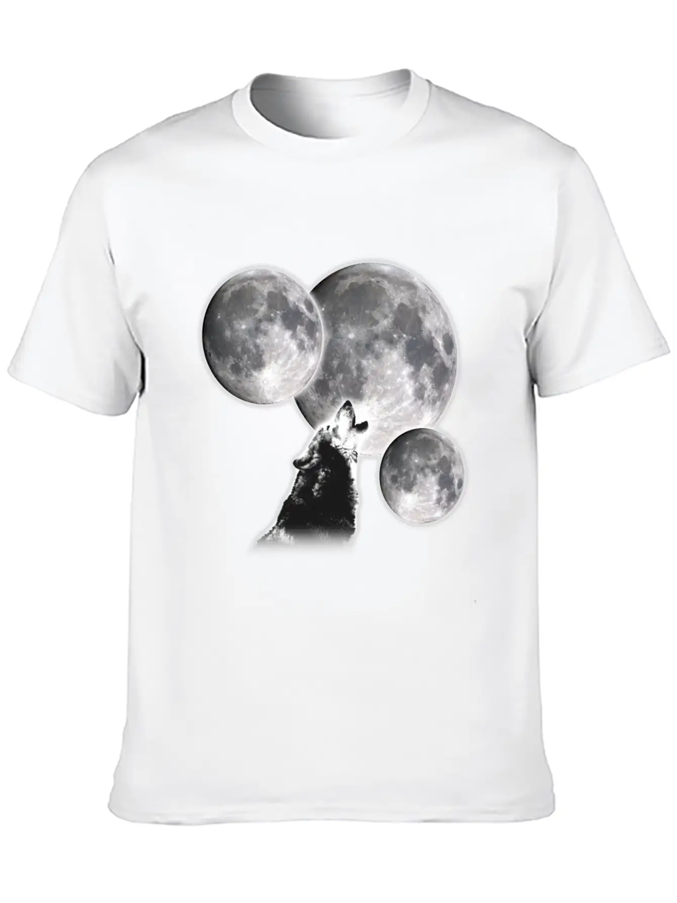 3 Moons 1 Wolf Unisex Casual T-Shirt – Clean Design For Daily Comfort